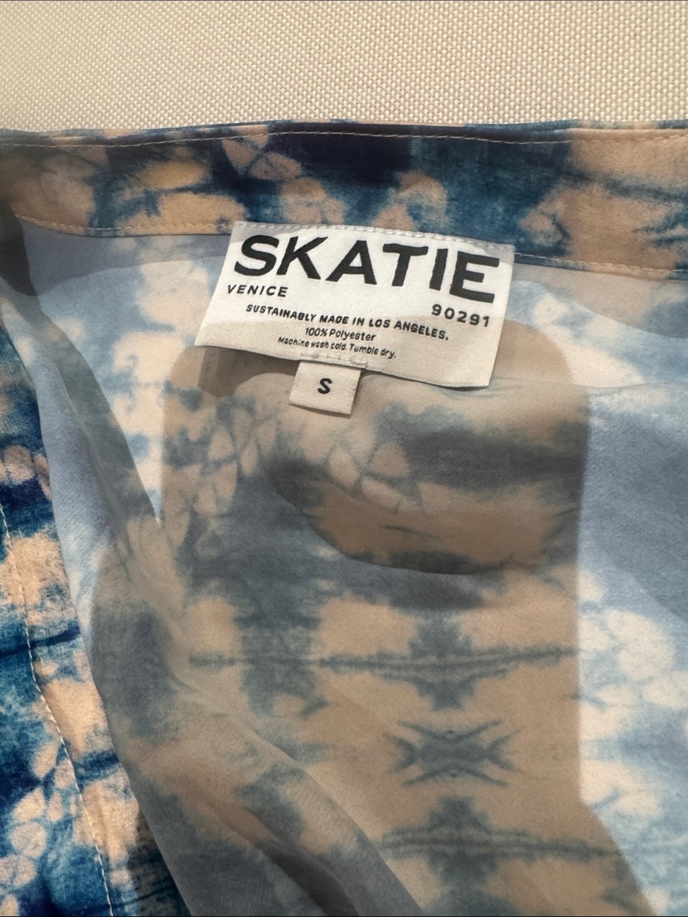 Skatie Blue & Cream Tie-Dye Coverup/Dress - Picture 3 of 6